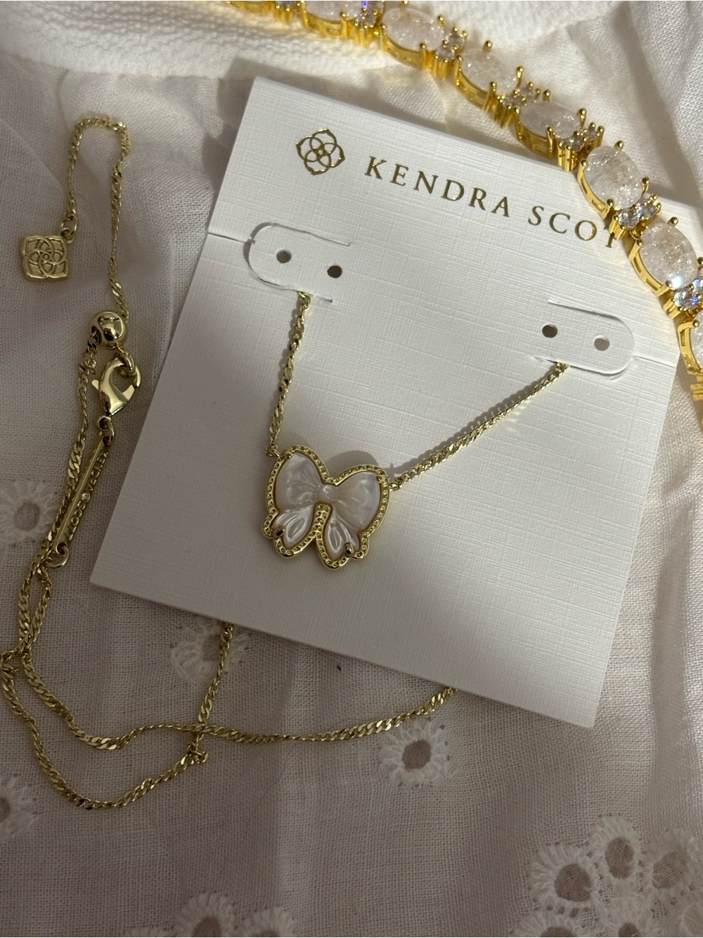 Kendra Scott Gold Butterfly Pendant Necklace with Mother-of-Pearl Inlay